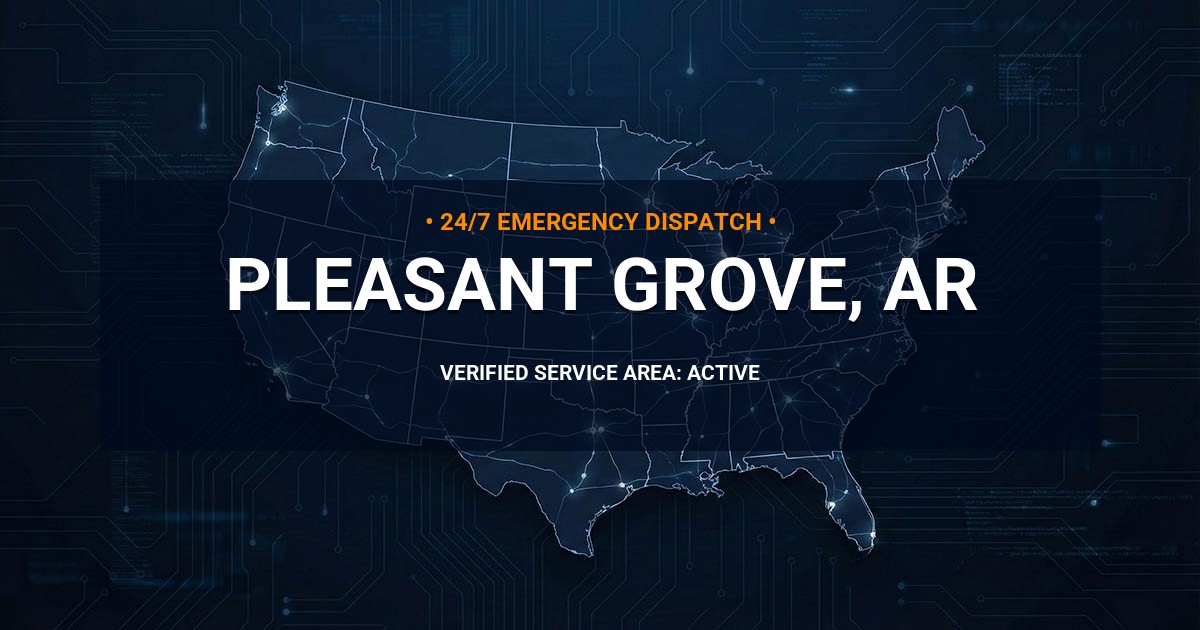 Emergency Plumbing Dispatch Map for Plumbing Services: Pleasant Grove, AR