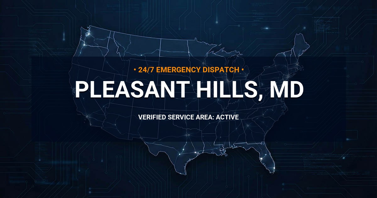 Emergency Plumbing Dispatch Map for Plumbing Services: Pleasant Hills, MD