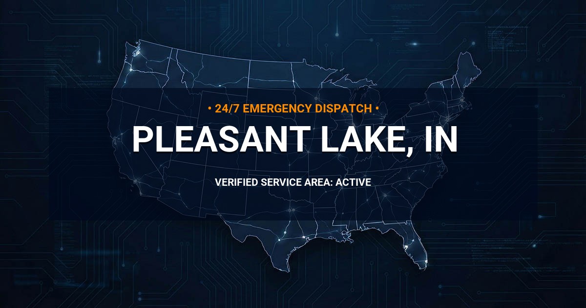 Emergency Plumbing Dispatch Map for Plumbing Services: Pleasant Lake, IN