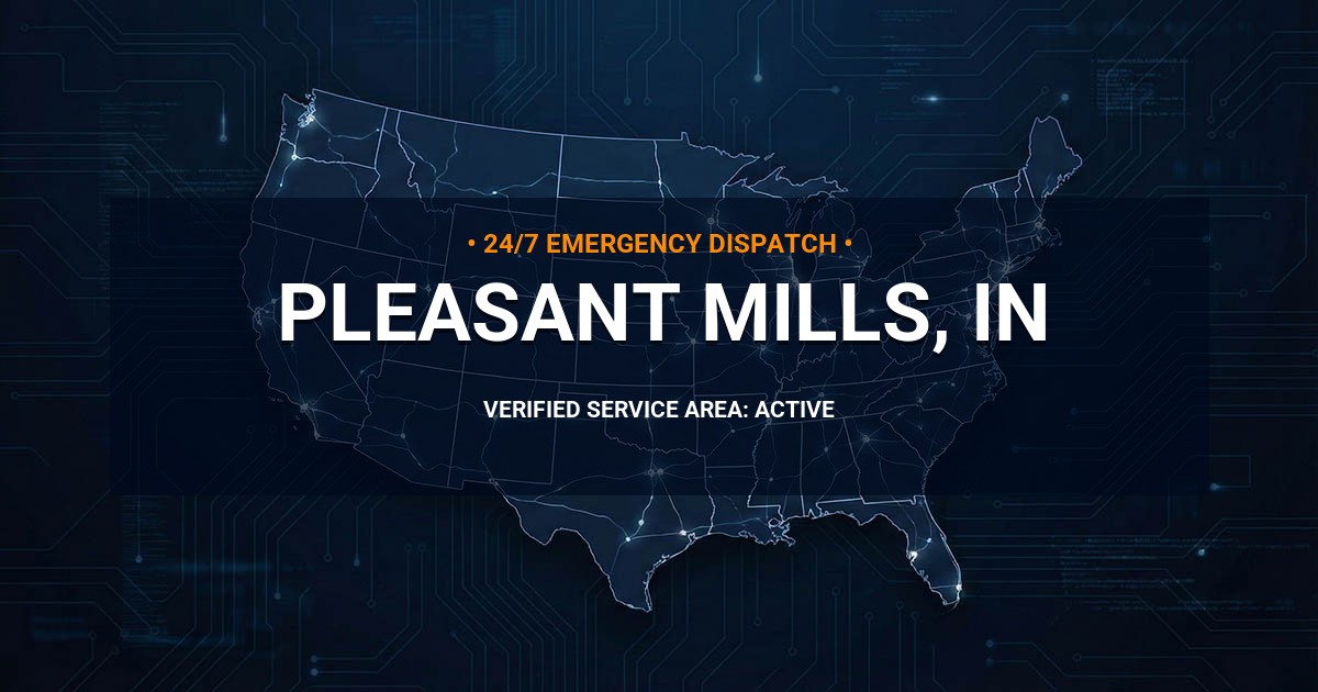 Emergency Plumbing Dispatch Map for Plumbing Services: Pleasant Mills, IN
