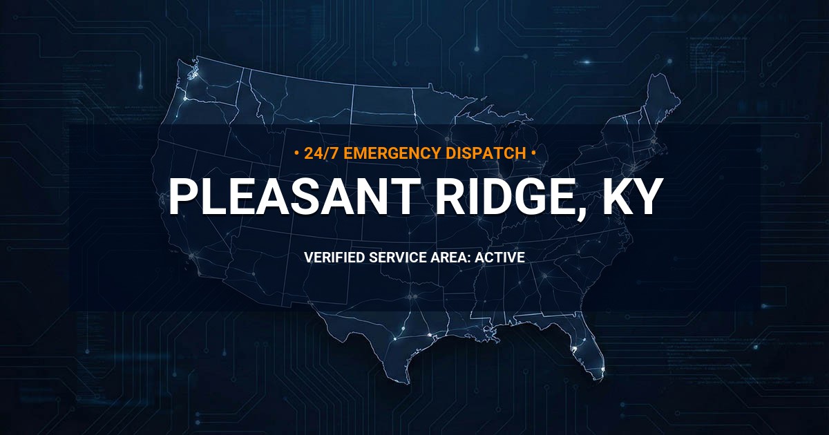 Emergency Plumbing Dispatch Map for Plumbing Services: Pleasant Ridge, KY