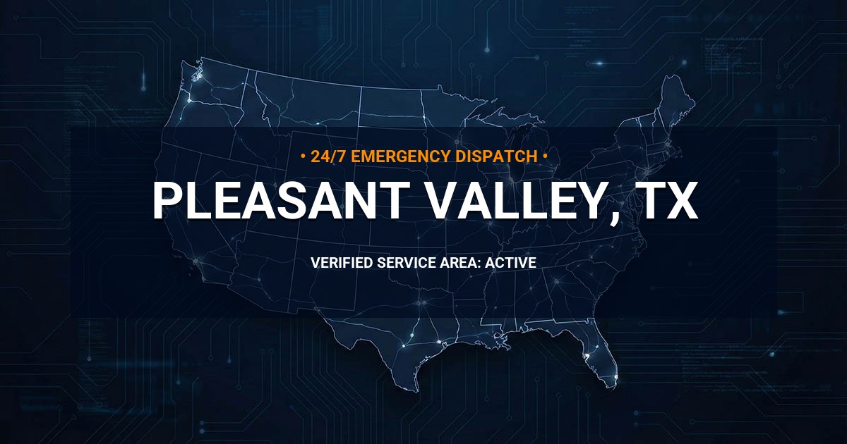 Emergency Plumbing Dispatch Map for Plumbing Services: Pleasant Valley, TX