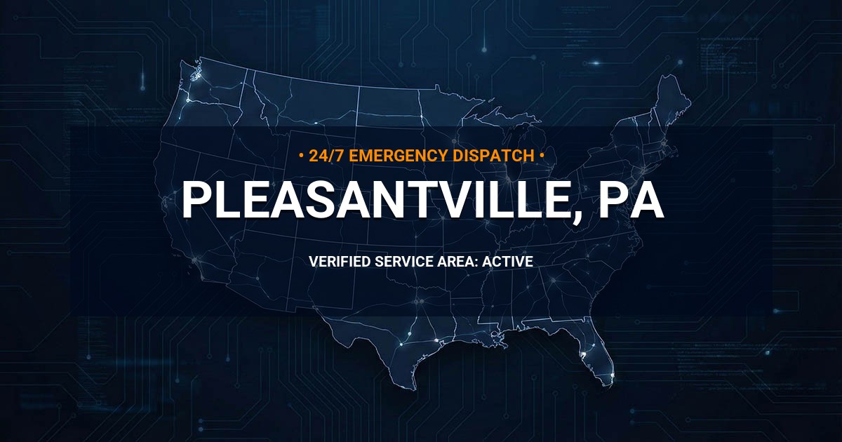 Emergency Plumbing Dispatch Map for Plumbing Services: Pleasantville, PA