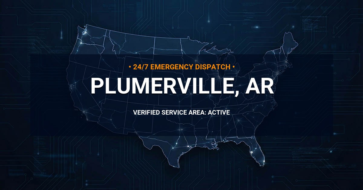 Emergency Plumbing Dispatch Map for Plumbing Services: Plumerville, AR