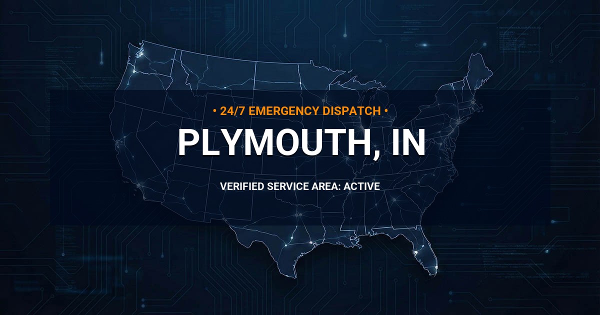 Emergency Plumbing Dispatch Map for Plumbing Services: Plymouth, IN