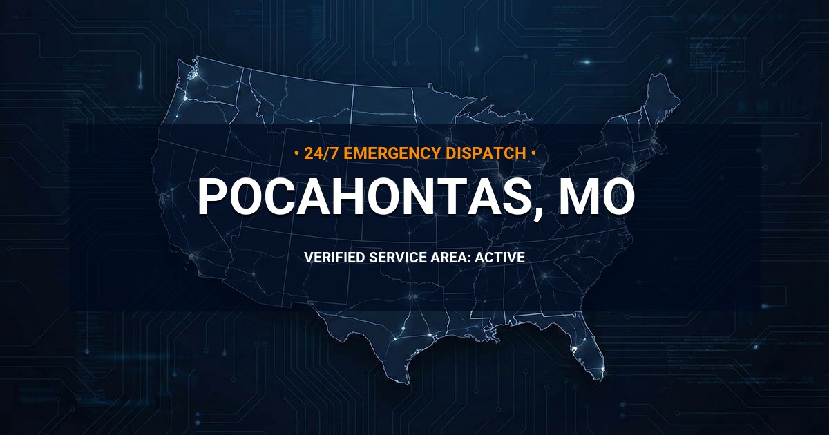 Emergency Plumbing Dispatch Map for Plumbing Services: Pocahontas, MO