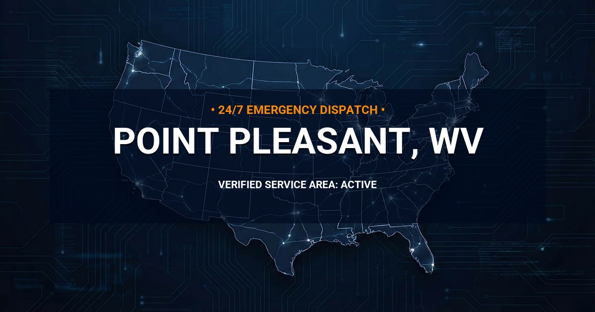 Emergency Plumbing Dispatch Map for Plumbing Services: Point Pleasant, WV