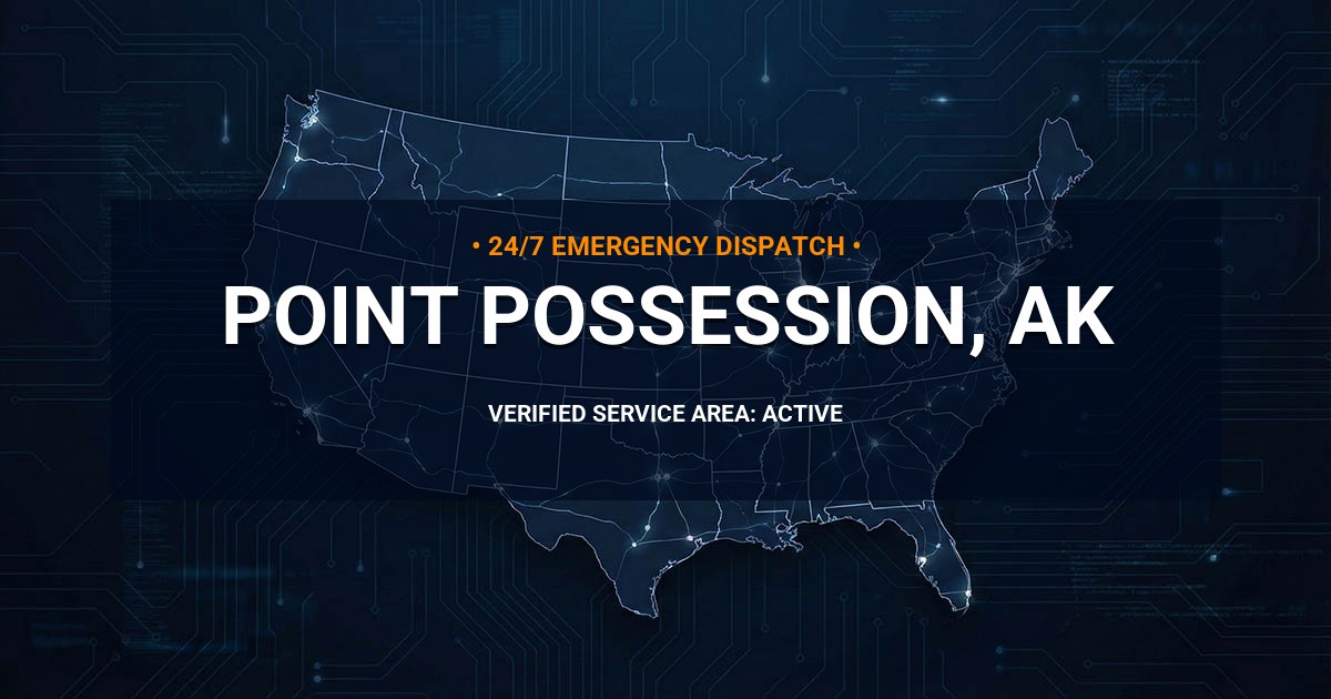 Emergency Plumbing Dispatch Map for Plumbing Services: Point Possession, AK