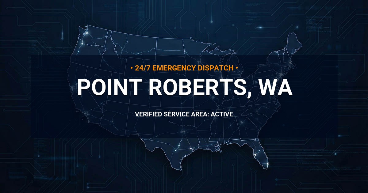 Emergency Plumbing Dispatch Map for Plumbing Services: Point Roberts, WA