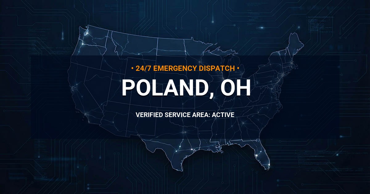 Emergency Plumbing Dispatch Map for Plumbing Services: Poland, OH