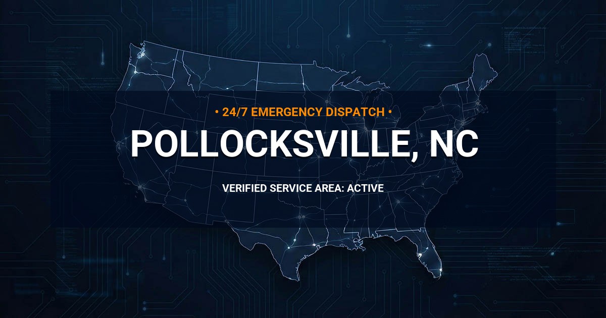 Emergency Plumbing Dispatch Map for Plumbing Services: Pollocksville, NC