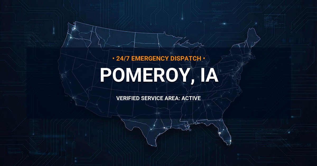 Emergency Plumbing Dispatch Map for Plumbing Services: Pomeroy, IA