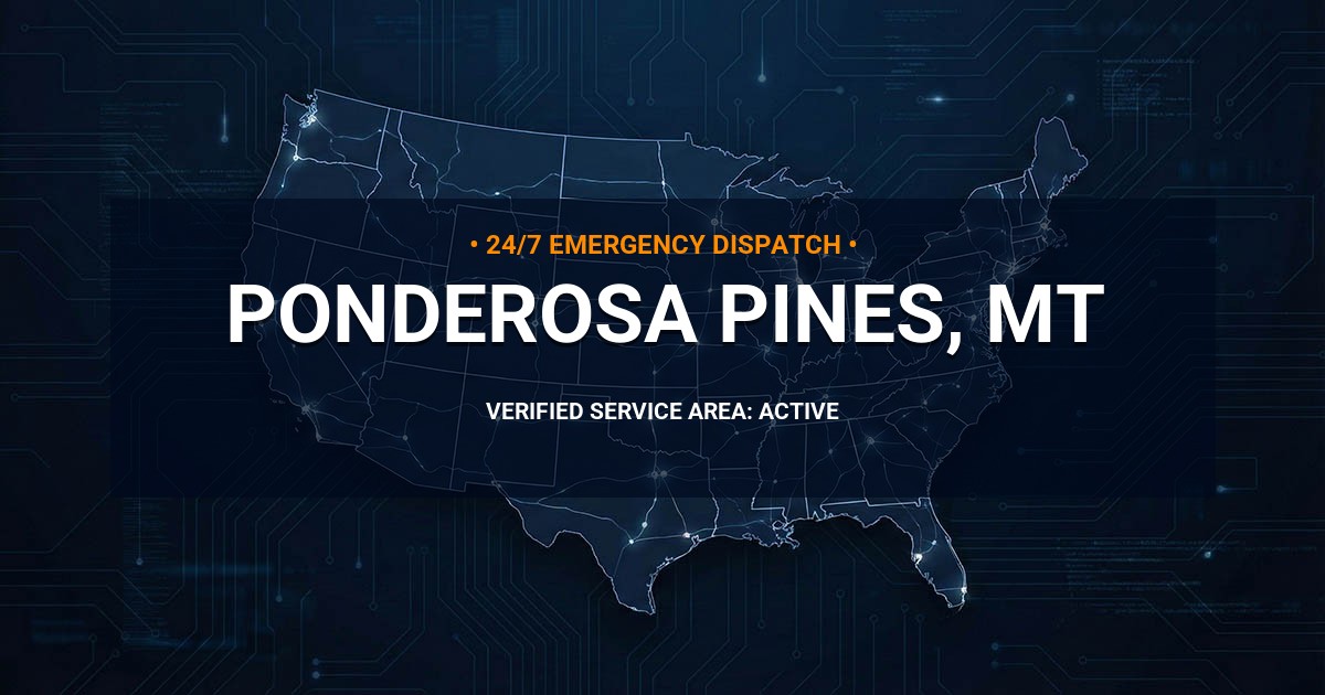 Emergency Plumbing Dispatch Map for Plumbing Services: Ponderosa Pines, MT