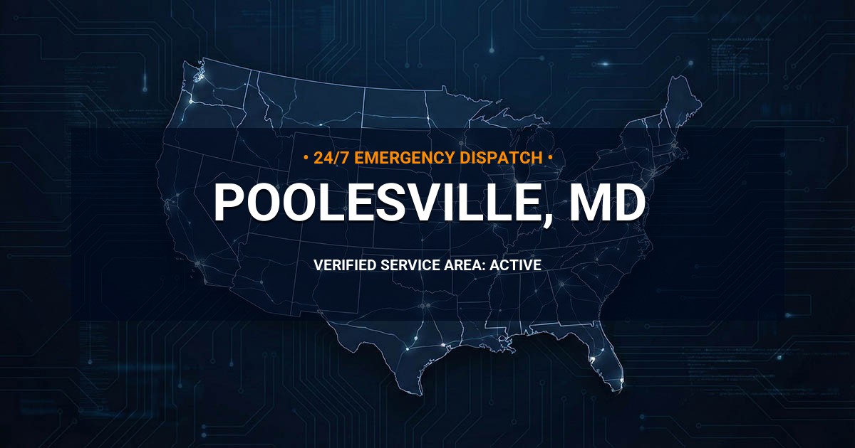 Emergency Plumbing Dispatch Map for Plumbing Services: Poolesville, MD