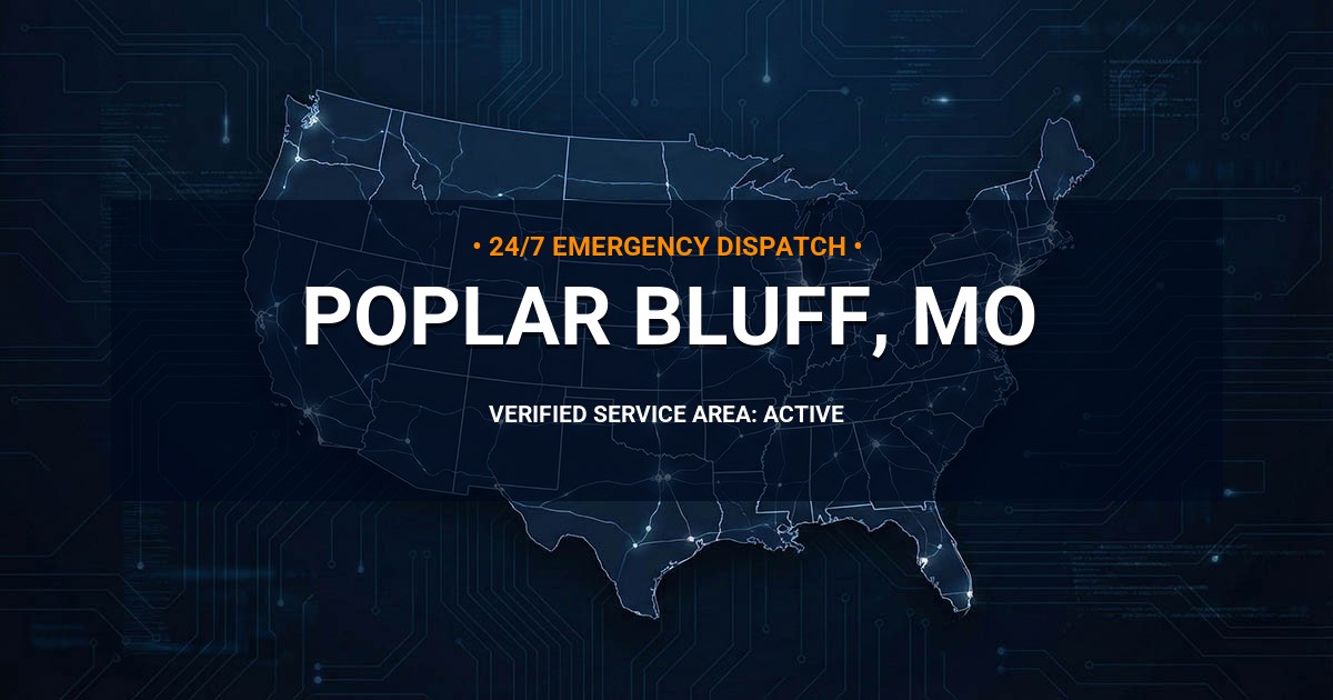 Emergency Plumbing Dispatch Map for Plumbing Services: Poplar Bluff, MO