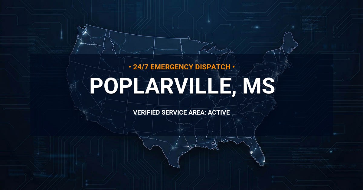 Emergency Plumbing Dispatch Map for Plumbing Services: Poplarville, MS