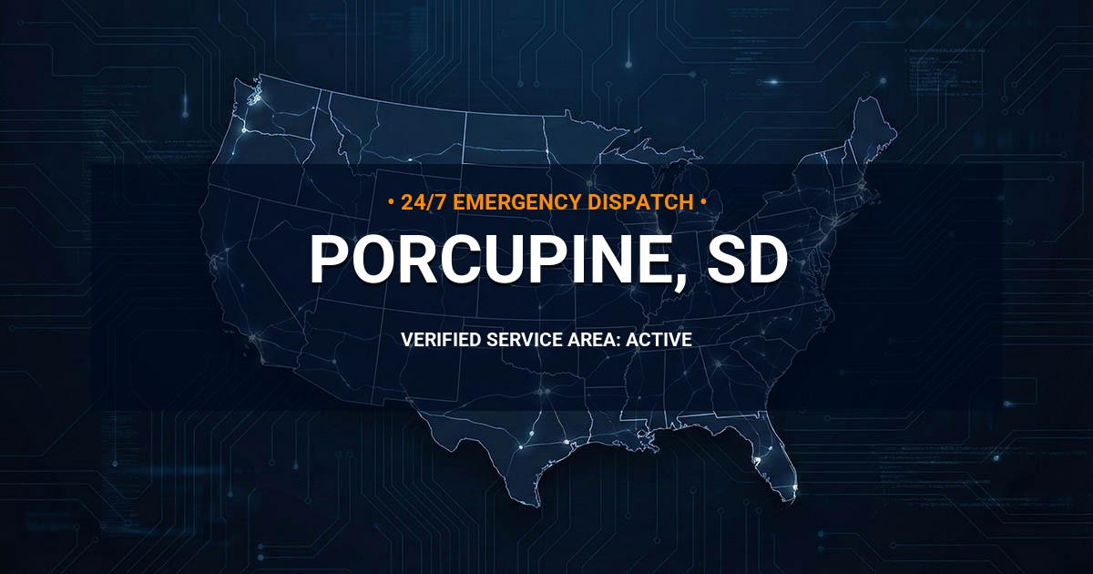 Emergency Plumbing Dispatch Map for Plumbing Services: Porcupine, SD
