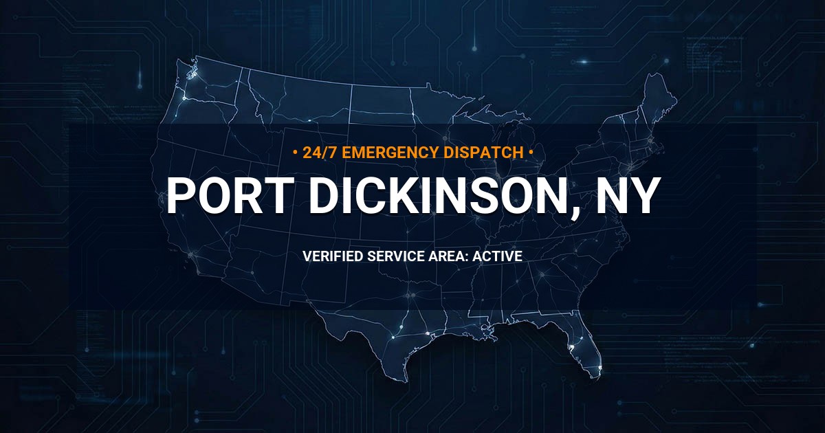 Emergency Plumbing Dispatch Map for Plumbing Services: Port Dickinson, NY