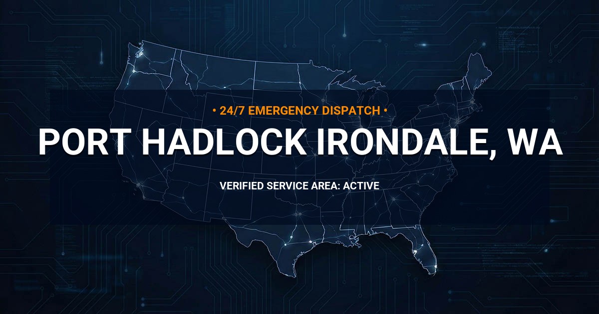 Emergency Plumbing Dispatch Map for Plumbing Services: Port Hadlock-Irondale, WA