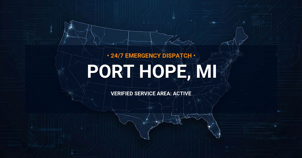Emergency Plumbing Dispatch Map for Plumbing Services: Port Hope, MI