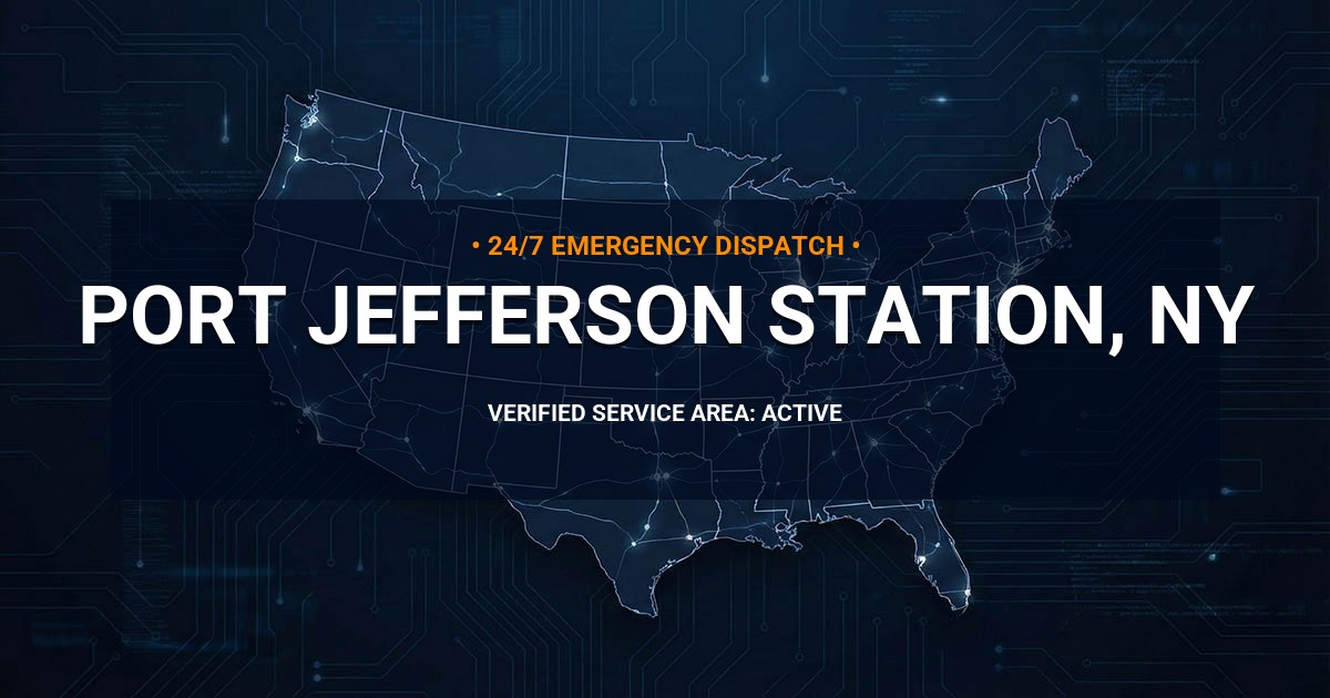 Emergency Plumbing Dispatch Map for Plumbing Services: Port Jefferson Station, NY