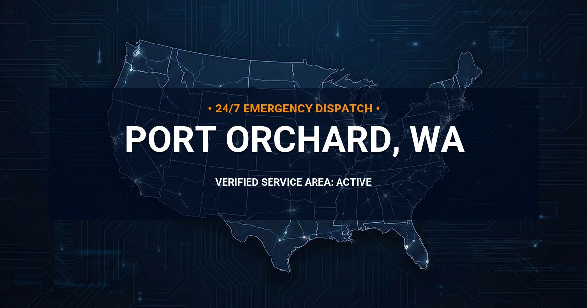 Emergency Plumbing Dispatch Map for Plumbing Services: Port Orchard, WA