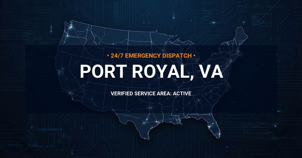 Emergency Plumbing Dispatch Map for Plumbing Services: Port Royal, VA