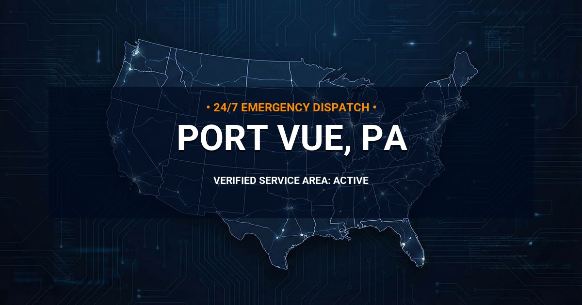 Emergency Plumbing Dispatch Map for Plumbing Services: Port Vue, PA