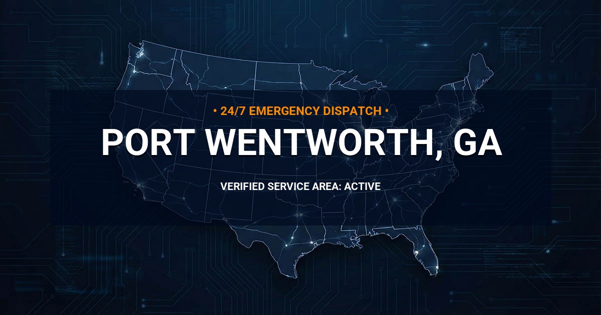 Emergency Plumbing Dispatch Map for Plumbing Services: Port Wentworth, GA