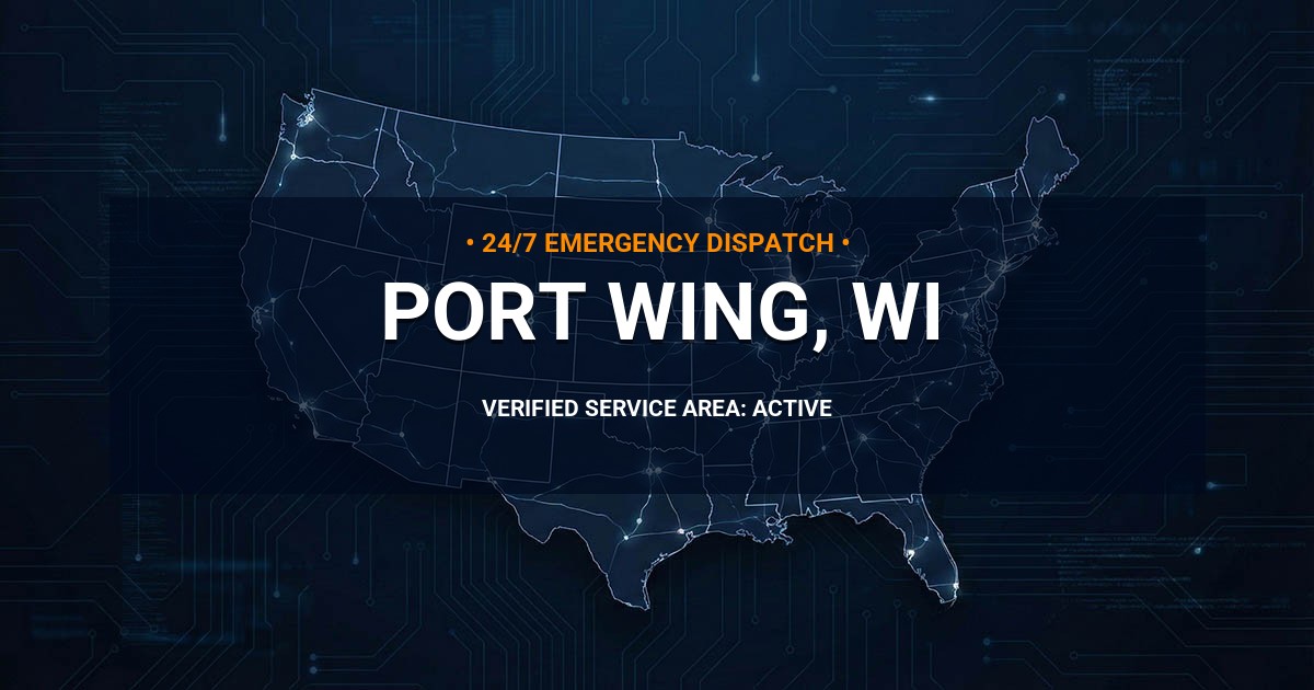 Emergency Plumbing Dispatch Map for Plumbing Services: Port Wing, WI