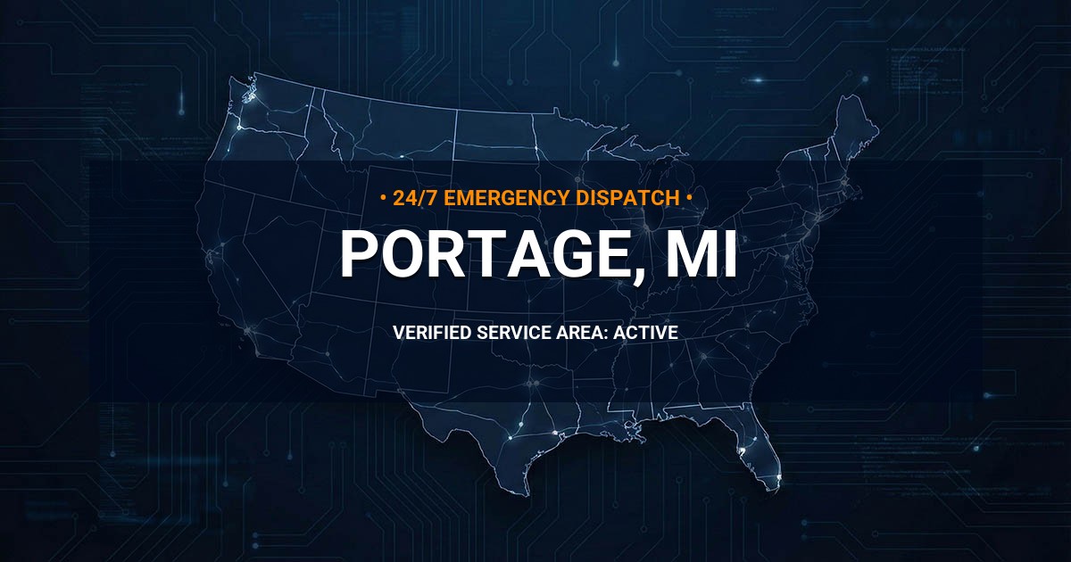 Emergency Plumbing Dispatch Map for Plumbing Services: Portage, MI