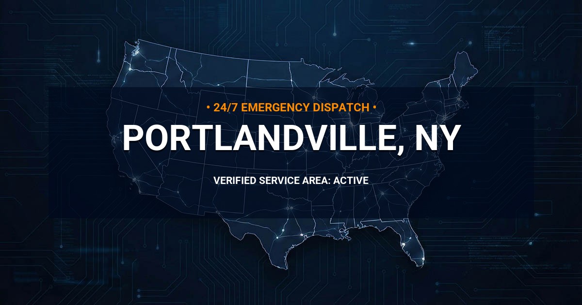 Emergency Plumbing Dispatch Map for Plumbing Services: Portlandville, NY