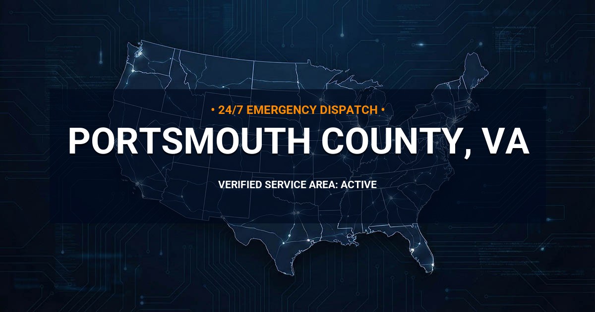Emergency Plumbing Dispatch Map for Portsmouth County Plumbing Logistics