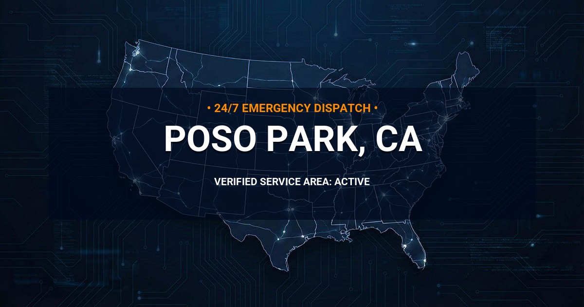 Emergency Plumbing Dispatch Map for Plumbing Services: Poso Park, CA