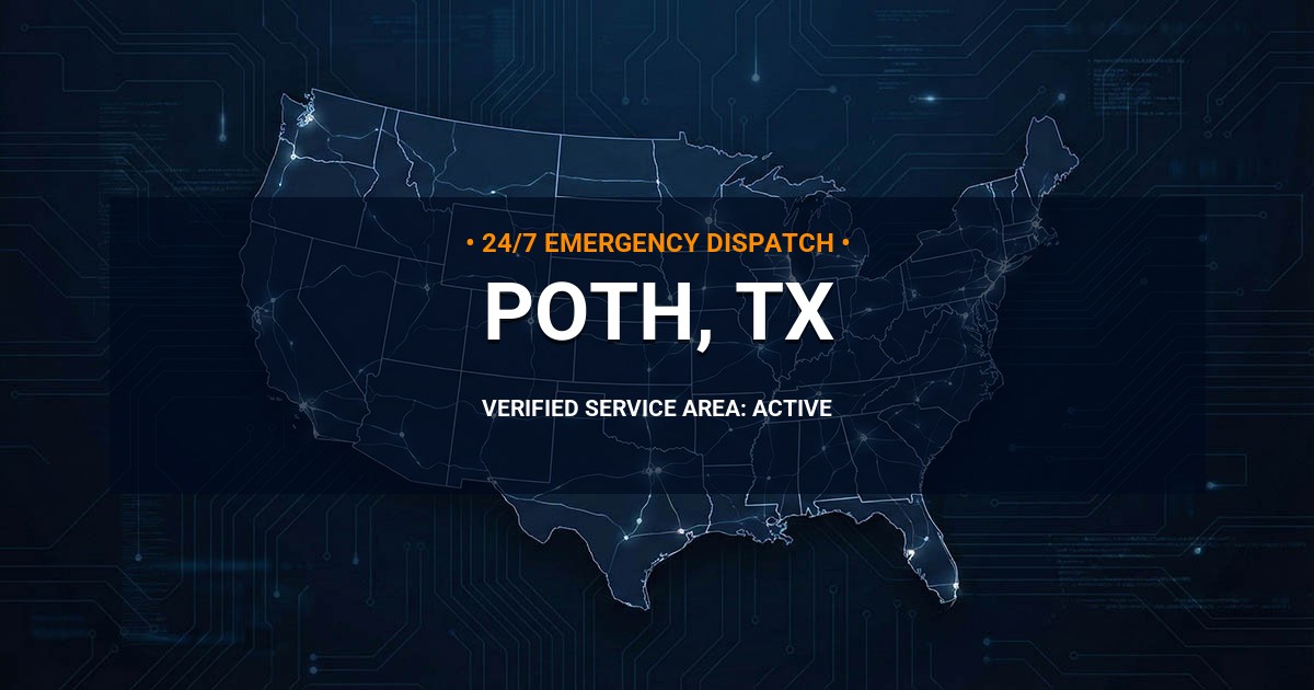 Emergency Plumbing Dispatch Map for Plumbing Services: Poth, TX