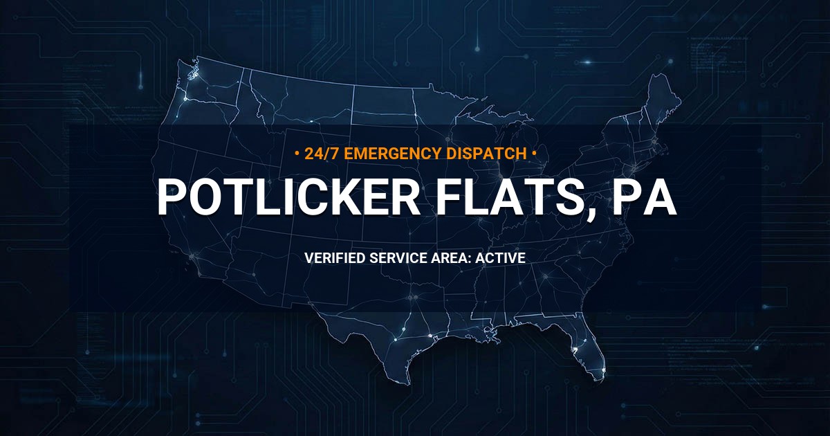 Emergency Plumbing Dispatch Map for Plumbing Services: Potlicker Flats, PA
