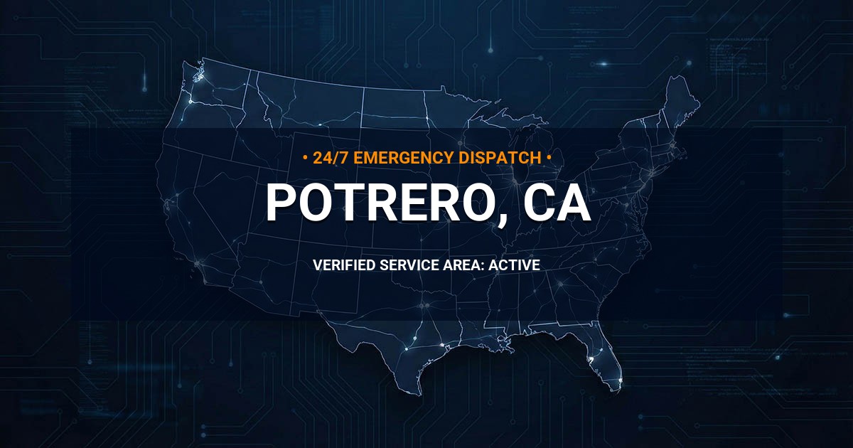 Emergency Plumbing Dispatch Map for Plumbing Services: Potrero, CA