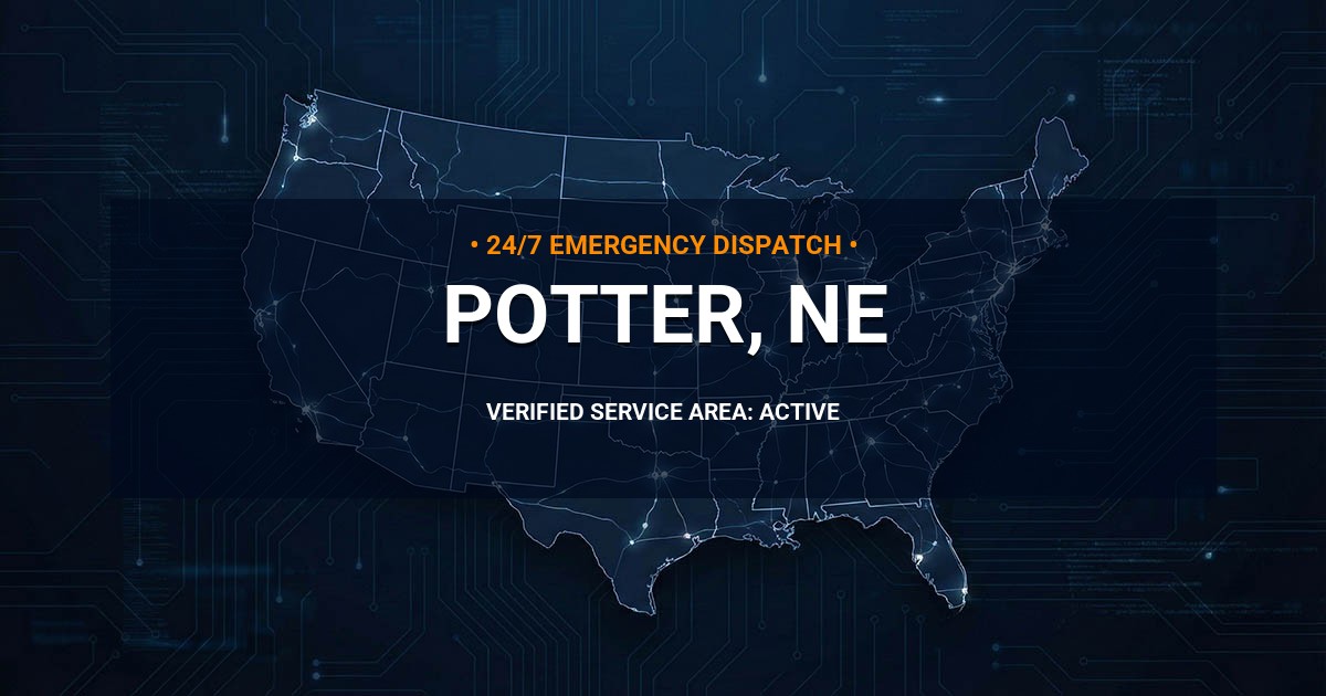 Emergency Plumbing Dispatch Map for Plumbing Services: Potter, NE
