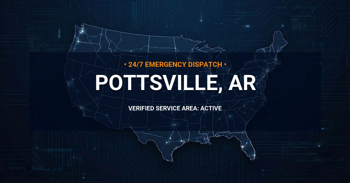 Emergency Plumbing Dispatch Map for Plumbing Services: Pottsville, AR