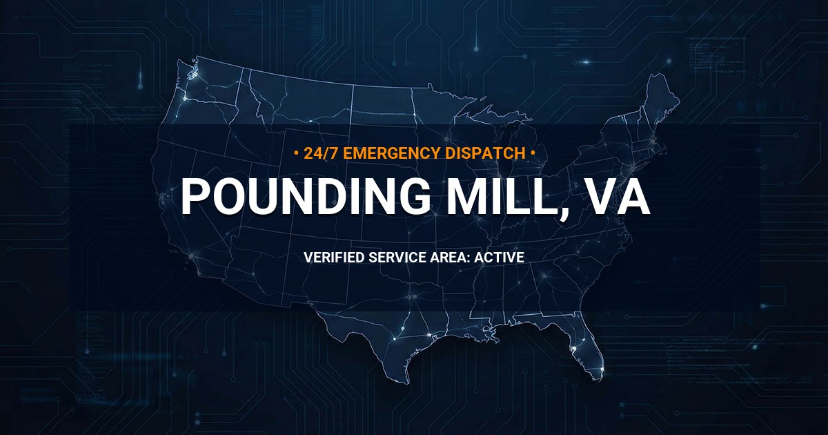 Emergency Plumbing Dispatch Map for Plumbing Services: Pounding Mill, VA