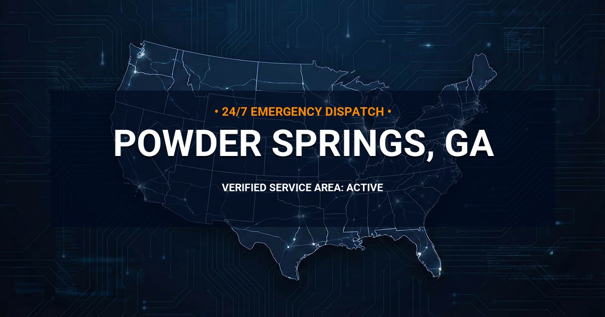 Emergency Plumbing Dispatch Map for Plumbing Services: Powder Springs, GA