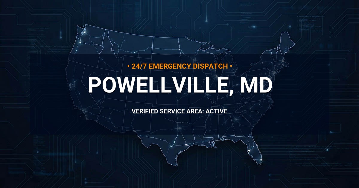 Emergency Plumbing Dispatch Map for Plumbing Services: Powellville, MD