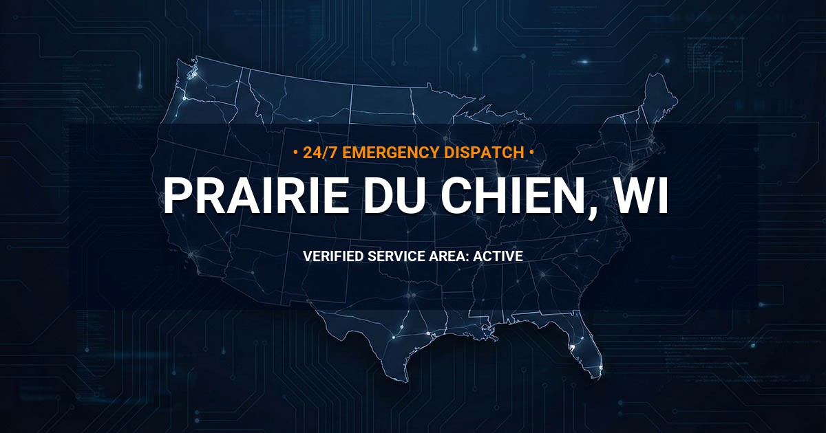 Emergency Plumbing Dispatch Map for Plumbing Services: Prairie du Chien, WI
