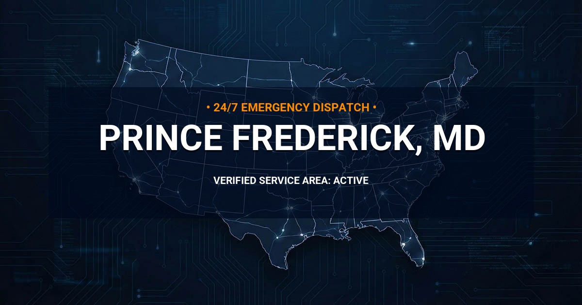 Emergency Plumbing Dispatch Map for Plumbing Services: Prince Frederick, MD