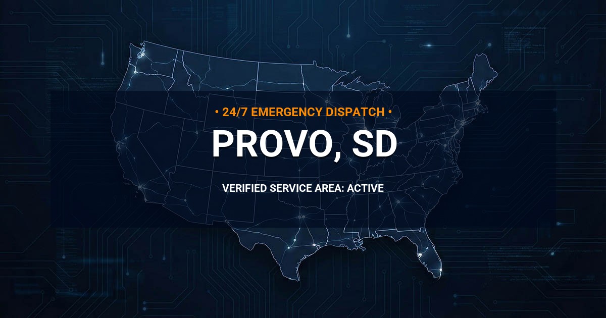 Emergency Plumbing Dispatch Map for Plumbing Services: Provo, SD