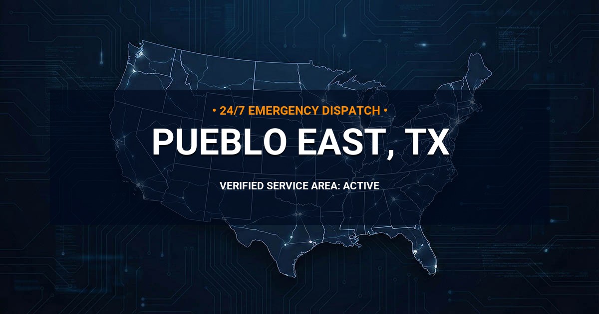 Emergency Plumbing Dispatch Map for Plumbing Services: Pueblo East, TX