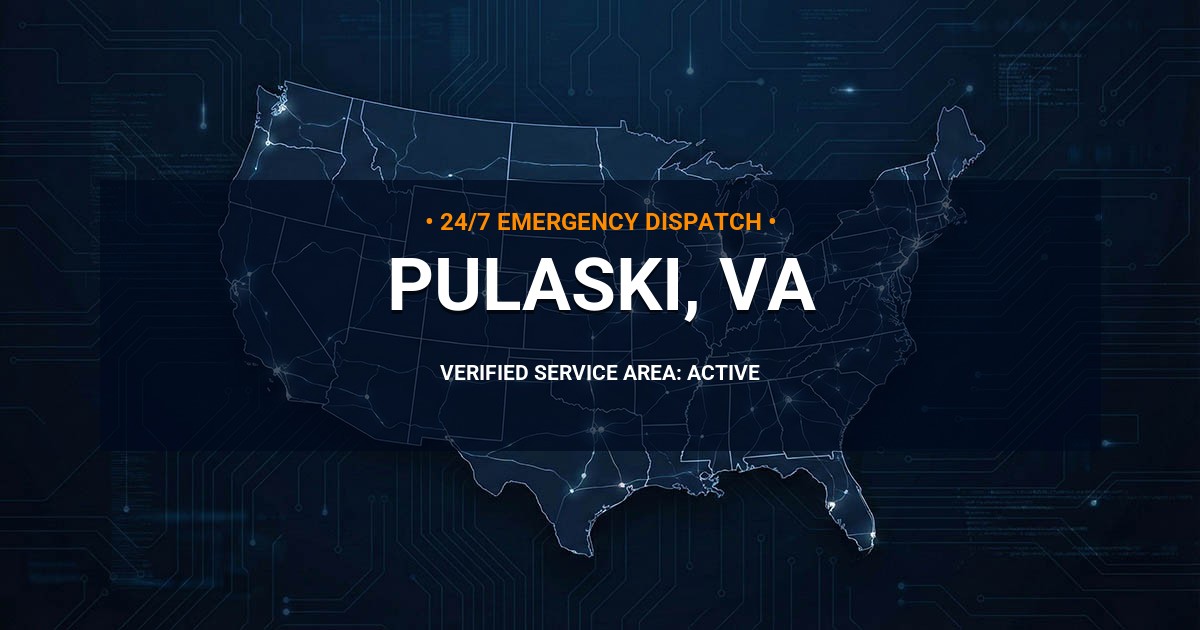 Emergency Plumbing Dispatch Map for Plumbing Services: Pulaski, VA