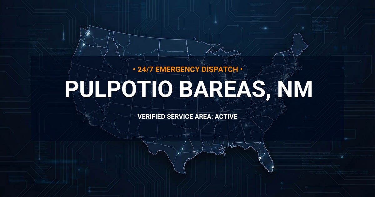 Emergency Plumbing Dispatch Map for Plumbing Services: Pulpotio Bareas, NM