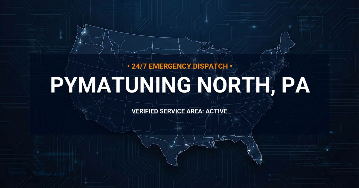 Emergency Plumbing Dispatch Map for Plumbing Services: Pymatuning North, PA