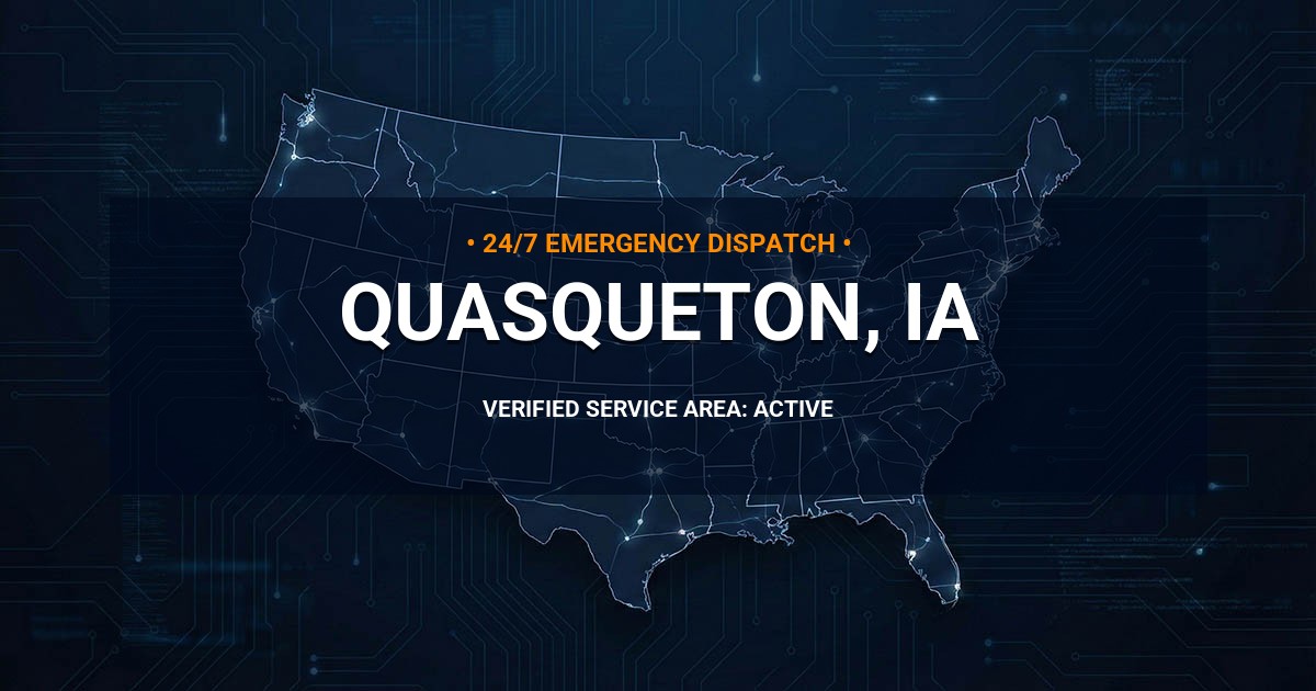 Emergency Plumbing Dispatch Map for Plumbing Services: Quasqueton, IA